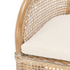 Livie Rattan Accent Chair With Cushion Grey Whitewash/ White