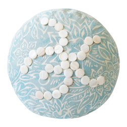 DECORATIVE PILLOWS MIAMI - Mother of Pearls Round Pillow, 16" - Decorative Pillows