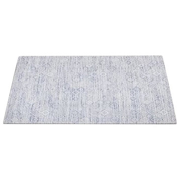 Mosaic Print Floor Mat, Blue, 23"x36"