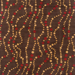Forum Brown Square Rug with Tan - Rugs