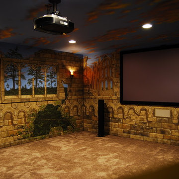 Game of Thrones Home Theater Mural by Tom Taylor of Wow Effects in Virginia.