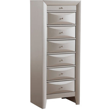 Glory Furniture Marilla 7 Drawer Lingerie Chest in Silver Champagne