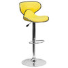 Flash Furniture Mid Back Cozy Adjustable Bar Stool in Yellow