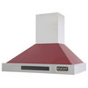 Kucht Professional 36" Stainless Steel Wall Mounted Range Hood in Red