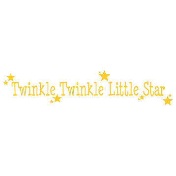 Decal Wall Sticker Twinkle Twinkle Little Star Quote, Yellow