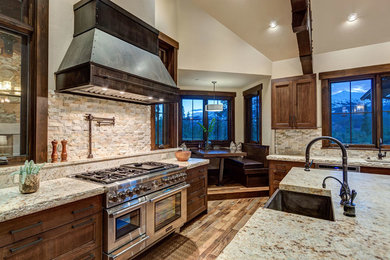 Inspiration for a rustic kitchen remodel in Denver