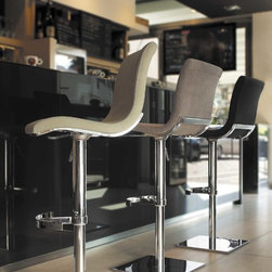 Steve Stools with Sanded PU Covers and Mirror Chrome Base - Bar Stools and Kitchen Stools