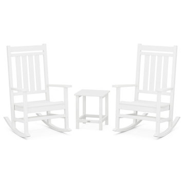 Estate 3-Piece Rocking Chair Set, Long Island 18" Side Table, White