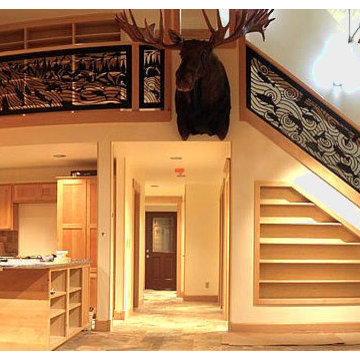 Custom Balcony & Stair Railing with Salmon in Alaska