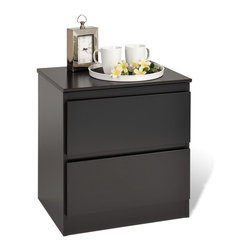 Prepac Avanti 2 Drawer Nightstand in Black - Nightstands And Bedside Tables