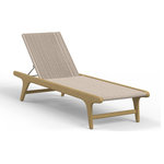 Sunset West - Sedona Chaise - Inspired by the rustic charm of the high desert, the Sedona collection highlights the natural beauty of organic materials and textures. Crafted from 100% solid teak wood, Sedona features our signature weathered teak finish, coupled with a textured resin weave to provide exceptional durability. Sedona is a celebration of contemporary scale, with oversized deep seating that invites hours of leisure. Offering a full suite of dining, lounge, occasional, and deep seating silhouettes, the Sedona collection effortlessly blends rustic elegance with modern sophistication in any outdoor environment.