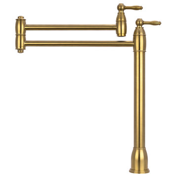 Copper Pot Filler Kitchen Faucet Deck-Mounted, Brushed Gold