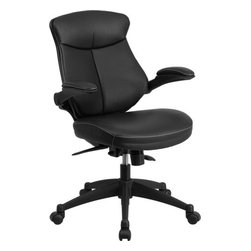 Flash Furniture Mid-Back Black Leather Executive Swivel Office Chair With Back A - Office Chairs