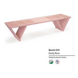Backless solid Wood Modern Design Bench 70 by GloDea - Indoor Benches