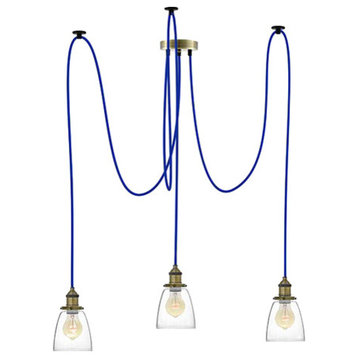 Blue And Glass Shade Pendant Light Chandelier
