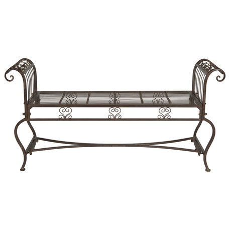 Safavieh Brielle Outdoor Bench, Rustic Brown