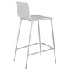 30" Clear And Silver Plastic Low Back Bar Height Bar Chairs With Footrest, Acrylic/Nickel, Counter Height