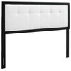 Draper Tufted Queen Fabric and Wood Headboard, Black/White