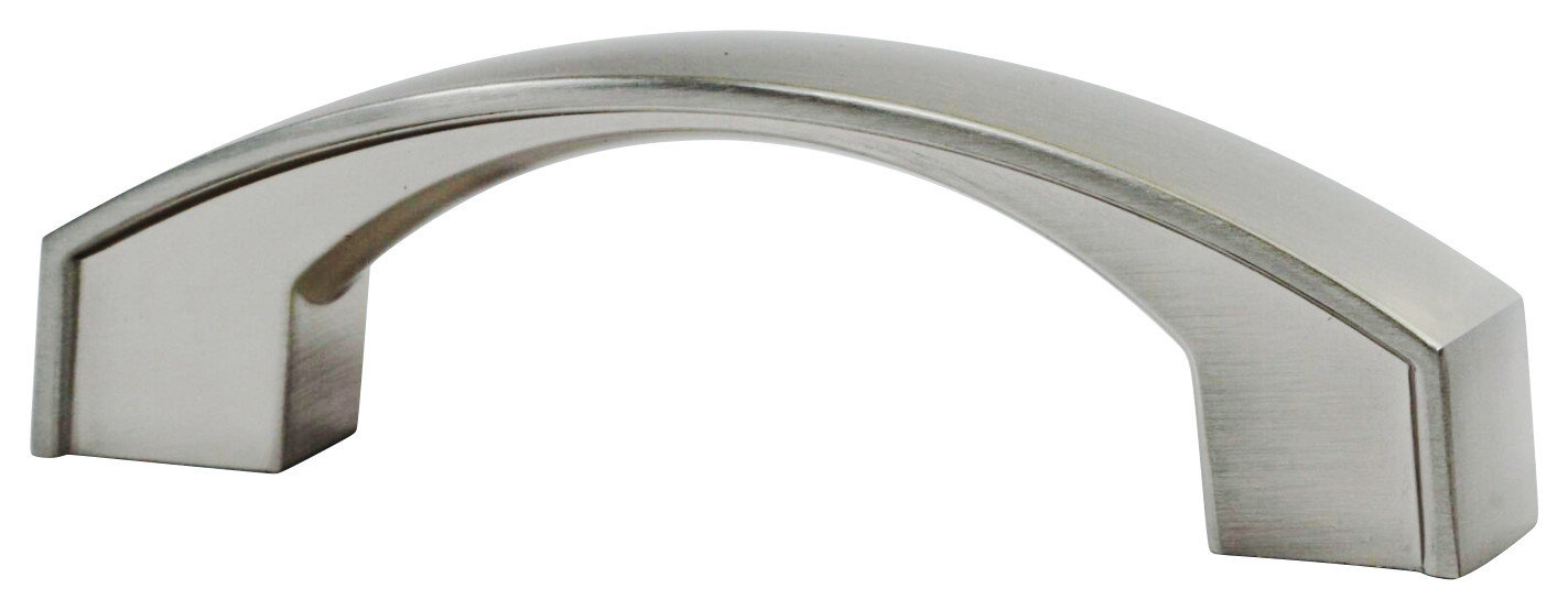 Bow Style 3 Inch Center To Center Brushed Nickel Cabinet Hardware Pull ...