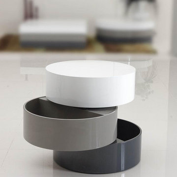 Trio Lacquer 3 Tone Round End Table - $374.63