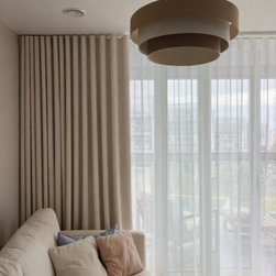 Cotton curtains in a wave system - Curtains