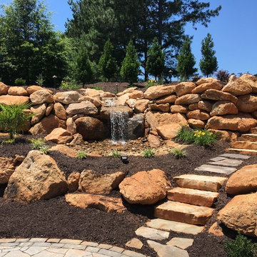 Custom backyard water feature