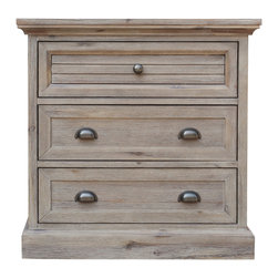 Sunset Trading - Solstice Gray 3 Drawer Nightstand - Nightstands And Bedside Tables