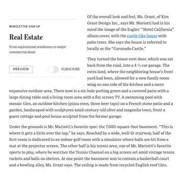 Wall Street Journal Feature Article