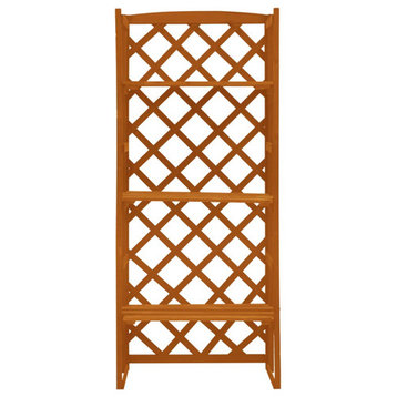 vidaXL Plant Rack 3-Tier Plant Stand with Trellis Plant Shelves Solid Firwood