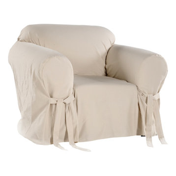 Classic Slipcovers Cotton Duck 1-Piece Chair Slipcover, Natural