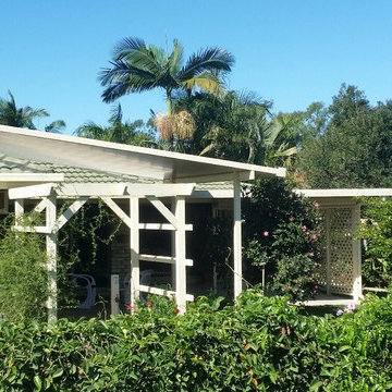 Insulated panel pergola with recessed L.E.D down lights