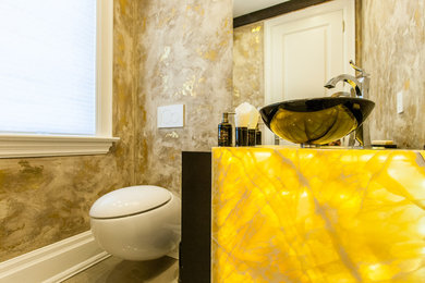 Powder room - contemporary powder room idea in Toronto