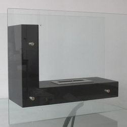 "Fulton Black " Free Standing Ventless Ethanol Fireplace - Indoor Fireplaces