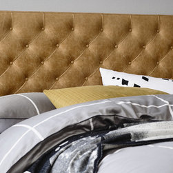 Alessio bedhead in Trench Leather - Bedroom Furniture