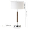Simone 25 Tall 2-Light Table Lamp with Fabric Shade in Rustic Oak/Polished...