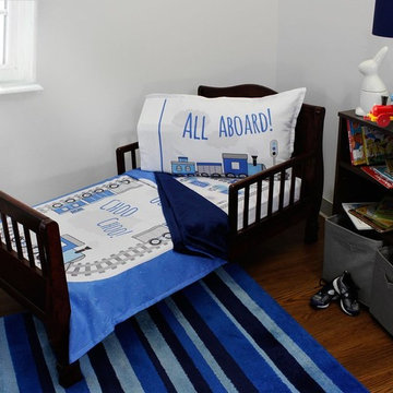 All Aboard Train Toddler Bedding Set