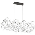 Eurofase - Eurofase Leonardelli Medium LED Chandelier, Dark Chrome, Plated - Dozens of twinkling LED lights are placed at the end of fine rods, creating intricate geometric forms that float effortlessly above. This unique source of illumination has a glossy, polished frame available in three sizes to bring a starburst of light to various room settings. Create your own personal star phenomenon indoors with the Leonardelli collection that glimmers and shines remarkably.