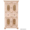 Brass Inlay 2 Drawer Solid Wood Armoire