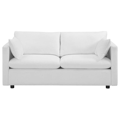 Activate Upholstered Fabric Sofa, White