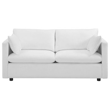 Activate Upholstered Fabric Sofa, White