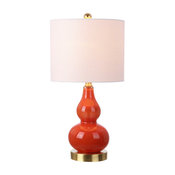 Anya 20.5" Mini Glass Table Lamp, Sunset Orange