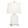 Cloud, Aged Brass Accent, Off White Linen Shade