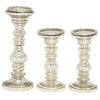 Traditional Silver Metal Candle Holder Set 24641