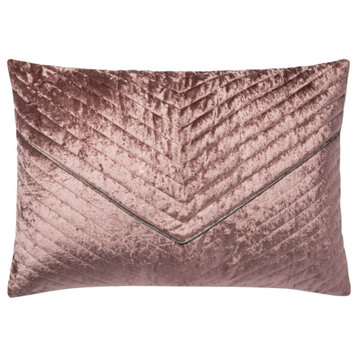 Loloi Decorative Throw Pillow Cover With Down, Rose, 16"x26"