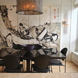 Trompe l'oeil Japanese screen in kitchen, overview - Furniture