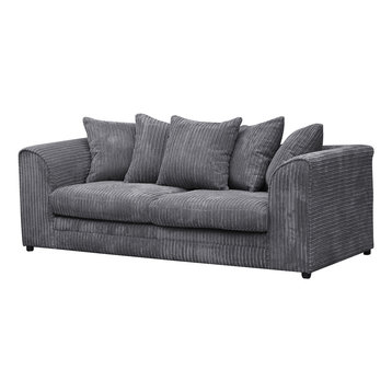 Darcey Cushioned 3-Seater Sofa, Grey