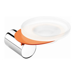 Secret Bath. Wall soap dish. Chrome-Orange. Giselle Collection. - Soap Dishes & Holders