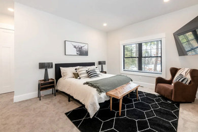 Example of a mountain style bedroom design in Manchester