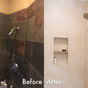 Master Bathroom | Expand and Brighten Shower | Repaint Walls & Ceiling