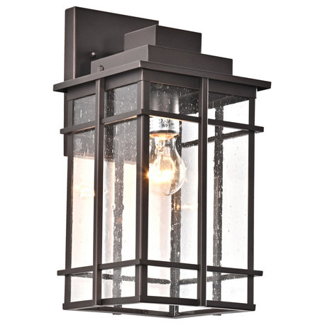 CHLOE Lighting Kenneth Transitional 1-Light Rubbed Bronze Outdoor Wall Sconce
